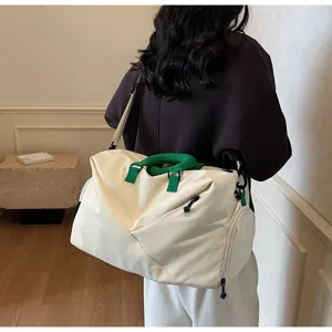 Large capacity sports fitness gym bag and casual travel shoulder bag with dry wet separation.
