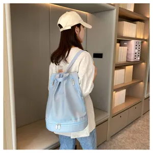 Waterproof backpack sports fitness bag wet dry separation gym bag for women and men blue