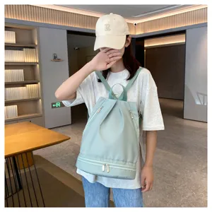 Waterproof swim backpack for women and men, dry wet separation sports gym bag with handle straps