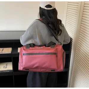 Gran bolsa de viaje para mujeres y hombres, elegante bolso deportivo portátil con correa.