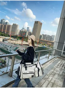 Borsone da viaggio extra capiente per uomo e donna, borsa sportiva fitness all'aperto.