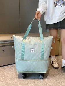 Gran bolsa de viaje con ruedas universales y diseño extensible para mudanzas y equipaje.