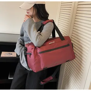 Gran bolsa de viaje y deportiva para mujer y hombre, bolso de gimnasio ligero con correa ajustable.