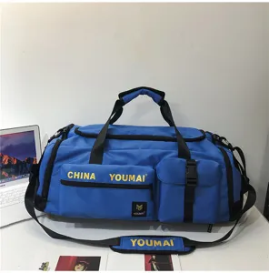 Grande borsa da viaggio blu per uomo e donna borsa sportiva impermeabile per palestra e spalla