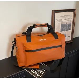 Gran capacidad bolsa de viaje naranja hombre mujer ligero bolso deportivo para gimnasio