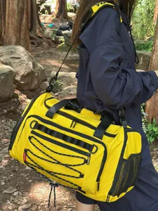 Gran Bolsa De Viaje Deportiva De Nailon Impermeable Con Separación Húmedo Seco Compartimento Para Zapatos Para Hombres Mujeres