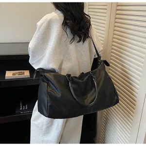 Borsa da viaggio nera grande capienza borsone sportivo impermeabile da uomo e donna