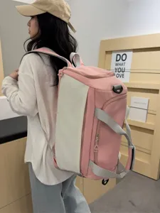Grand sac à dos de voyage pour femme, sac de sport étanche avec compartiment séparé chaussures.