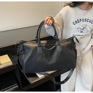 Borsa da viaggio nera di grande capacità per uomo e donna, borsa sportiva portatile.