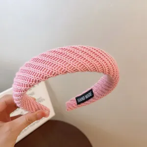 Rosa geflochtener Haarreif für Damen dicker warmer Haarring süßes Haaraccessoire cute
