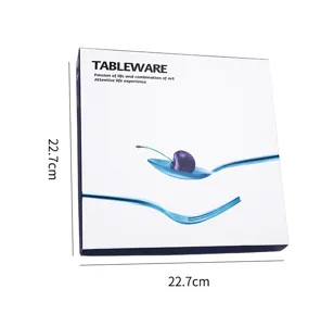 Stainless steel tableware gift box set square packaging box stylish design specification 22.7cm