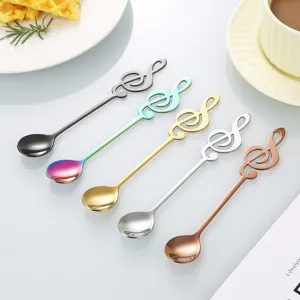 Creative Stainless Steel Music Note Spoon Modern Minimalist Coffee Stirring Spoon Elegant Dessert Teaspoon Tableware For Mug