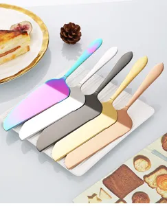 Set de pala para tarta de acero inoxidable con revestimiento de titanio para postres y pizzas.