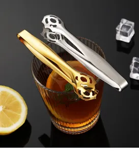 Pinza per ghiaccio in acciaio inossidabile oro e argento forma di artiglio bar