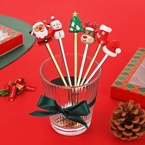 Weihnachten Löffel Set Besteck Edelstahl Kaffeelöffel niedliche Cartoon Geschenke für Kinder