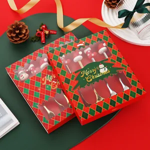 Weihnachts Löffel und Gabel Set mit süßem Weihnachtsmann Schneemann Rentier Motiv für Feiertage.