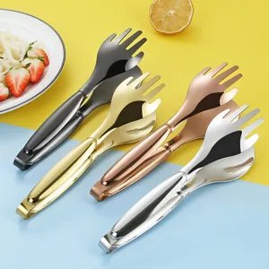 Creative Hand-Shaped Stainless Steel Food Tongs Multi-Purpose Kitchen Cooking Clip For Noodles Eggs Fried Steak BBQ Serving Tools