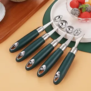 Set de 5 piezas de acero inoxidable para sacar bolas de fruta y cuchillo tallado
