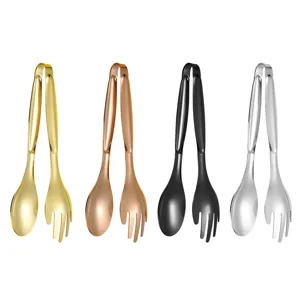 Stainless steel hand shaped food tongs multi functional salad noodle clips kitchen tools
