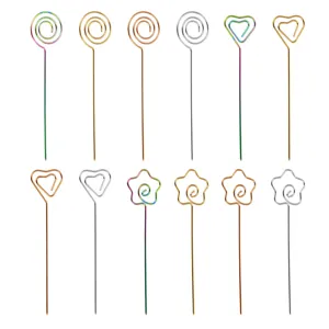 Stainless steel cocktail picks fruit forks, creative shapes metal food picks for party bar.