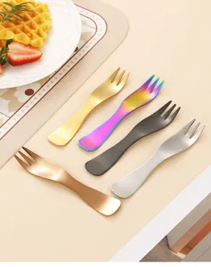 Set de tenedores de postre de acero inoxidable pequeña tenedor de fruta casera