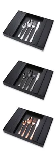 Edelstahl Besteckset in Geschenkbox mit Messer, Gabel und Löffeln für den Esstisch.
