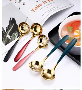 Ensemble de petites cuillères à soupe et passoire en acier inoxydable pour cuisine