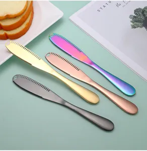 Roestvrijstalen botermes set met gaten, multifunctionele kaas- en jamspreider tool.