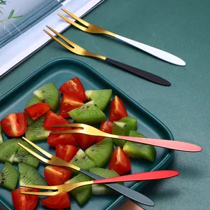 Stainless steel fruit forks creative dessert cake fork set home kitchen salad tableware for daily use