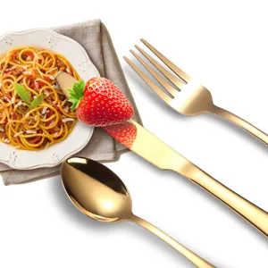 Set posate in acciaio inox dorato coltello forchetta cucchiaio cucina tavola
