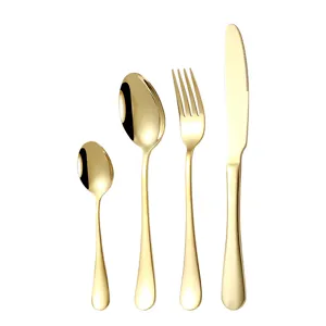 Gouden roestvrij staal bestek set mes vork lepel keuken tafel servies eetgerei