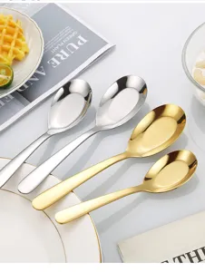 Cuillère plate en acier inoxydable cuillère à soupe épaisse pour cuisine et table