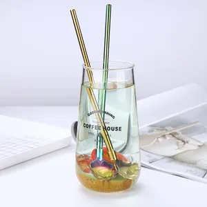 Edelstahl Blumen Strohhalm Löffel langer Griff Cocktail Rührstab für Milchgetränke
