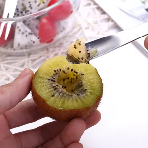 Cuchara y tenedor de fruta de acero inoxidable, ideal para sacar la pulpa de kiwi fácilmente.