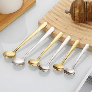 Stainless steel mini coffee spoons set gold and silver cute seasoning dessert spoons for kitchen.