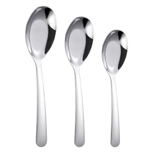 Lot de 3 cuillères à soupe en acier inoxydable, coutellerie durable pour la maison.