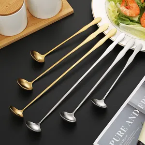 Cuchara larga de acero inoxidable cuchara de bar miel tarro profundo juego 6 pz