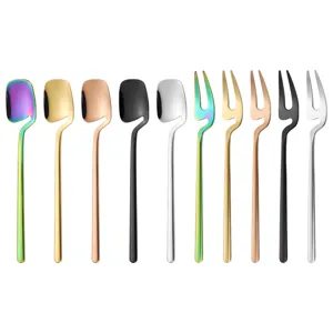 304 stainless steel hanging coffee spoon and fruit fork creative dessert cutlery set