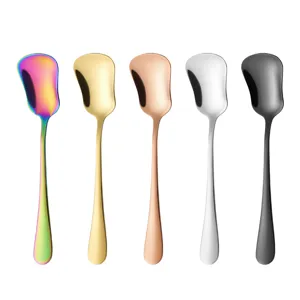 Cuillère à dessert en acier inoxydable cuillère à café en forme de gourde 5pcs