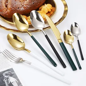 Set posate in acciaio inox stoviglie da cucina moderne coltello forchetta cucchiaio set.