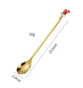 Weihnachtsstrumpf Anhänger Edelstahl Löffel mit langem Griff für Kaffee und Dessert