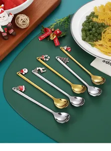 Weihnachten Löffel Set Edelstahl Kaffeelöffel Dessertlöffel Festliche Tischdeko Geschenk