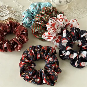 Christmas hair scrunchies high elastic hair ties holiday ponytail hair accessories
