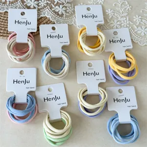 Minimalistisch Polyester Hoge Elasticiteit Haarelastiek Basis Set Meerkleurige Haarband Paardenstaart Houder Haaraccessoires