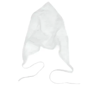 Λευκό διαφανές δαντελωτό μαντίλι κεφαλής bandana, κομψό τριγωνικό αξεσουάρ μόδας γυναικών.