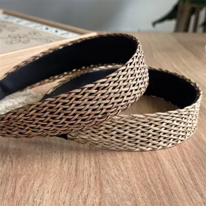 Gevlochten brede haarband vakantie stijl boho haaccessoire gedetailleerd overzicht