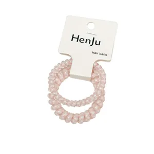 Pink checkered telephone wire hair ties cute cartoon pattern hair bands for women daily wear