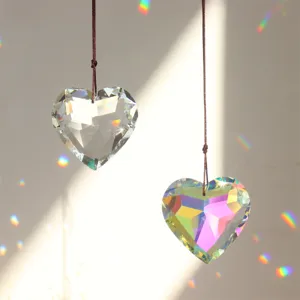 Crystal heart suncatcher prism pendant hanging decoration for home window rainbow maker