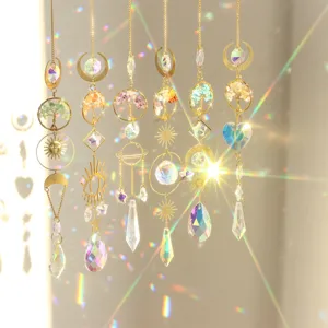 Crystal Suncatcher Tree of Life Hanging Prism Rainbow Maker Window Home Decor Pendant