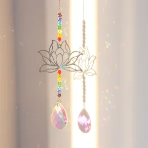 Kristall Lotus Sonnenfaenger Fenster Haengeprismen Regenbogenmacher Heim Garten